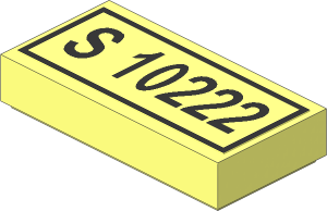 Tile  1 x  2 with "S 10222" License Plate Sticker