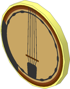 Roadsign Clip-on  2 x  2 Round with Five-String Banjo Sticker