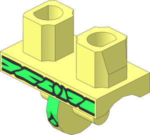 Minifig Hips with Bright Green Leaf Skirt Pattern