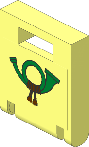 Container Box  2 x  2 x  2 Door with Gold Mail Horn Sticker