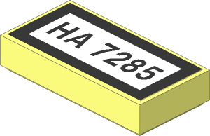 Tile  1 x  2 with Black "HA 7285" and Border on White Background Sticker