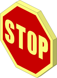 Roadsign Clip-on  2 x  2 Octagonal w/ Red Stop Sign Pattern