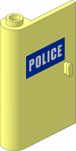 Door  1 x  3 x  4 Left with White "POLICE" on Blue Background Sticker