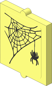 Glass for Window  1 x  2 x  2 with Spider and Web in Upper Left Corner Sticker