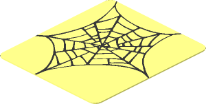 Sticker  1.5 x  1.3 with Centered Spider Web