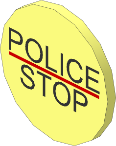 Roadsign Clip-on  2 x  2 Round with "POLICE" and "STOP" Pattern