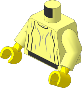 Minifig Torso with Arms and Hands with SW Loose Dress Light Grey Folds Pattern