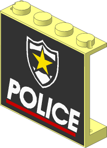 Panel  1 x  4 x  3 with Police Red Line and Yellow Star Badge Sticker
