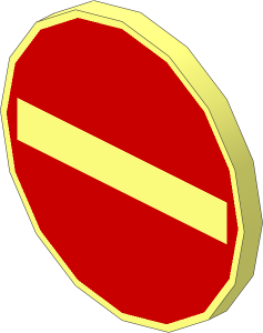 Roadsign Clip-on  2 x  2 Round with No Entry Pattern