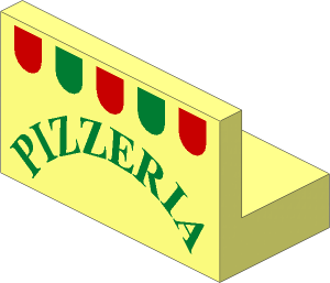 Panel  1 x  2 x  1 with "PIZZERIA" Pattern