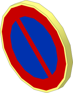 Roadsign Clip-on  2 x  2 Round with No Parking Pattern