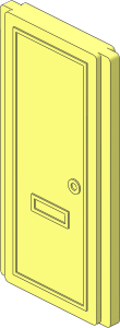 Mursten Door  1 x  2 x  4 with Handle (Front) and 8 Panes (Back)