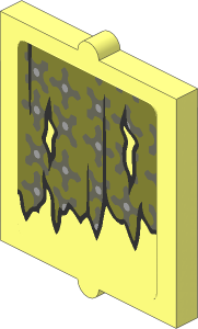 Glass for Window  1 x  2 x  2 with Torn Curtains with Left and Right Holes Sticker