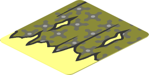Sticker  1.5 x  1.3 with Torn Curtains with Left and Right Holes