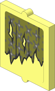 Glass for Window  1 x  2 x  2 with Torn Curtains with Left and Middle Holes Sticker