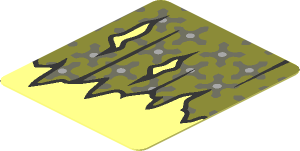 Sticker  1.5 x  1.3 with Torn Curtains with Left and Middle Holes