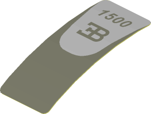 Sticker  1.9 x  0.8 with "1500" and Bugatti Logo (Formed)