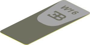 Sticker  1.9 x  0.8 with "W16" and Bugatti Logo (Flat)