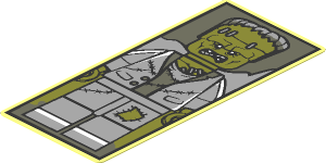 Sticker  3.6 x  1.6 with Frankenstein Monster Portrait