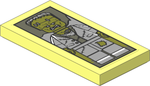 Tile  2 x  4 with Frankestein Monster Portrait Sticker