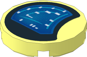 Tile  2 x  2 Round with Round Underside Stud with Bugatti Chiron Instruments Sticker