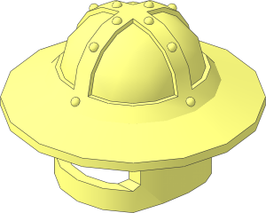 Minifig Helmet with Chinstrap and Wide Brim