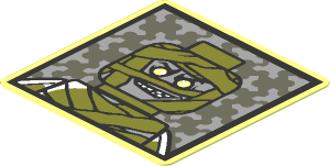 Sticker  1.6 x  1.6 with Mummy Portrait