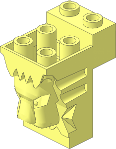 Brick  2 x  3 x  3 with Lion's Head Carving and Cutout