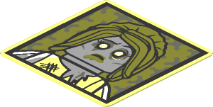 Sticker  1.6 x  1.6 with Zombie Bride Portrait