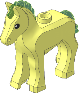 Animal Horse Foal with Bright Light Yellow Mane and Tail Pattern