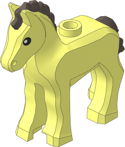 Animal Horse Foal with Dark Brown Mane and Tail Pattern