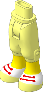 Figure Friends Hips and Legs with Cropped Trousers, Light Nougat Legs and Shoes with White Tops and Bright Light Blue Laces Pattern