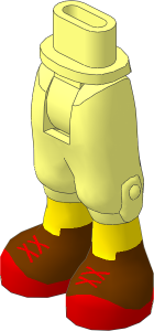 Figure Friends Hips and Legs with Cropped Trousers, Light Nougat Legs and Brown Shoes with  2 Crossed Laces Pattern