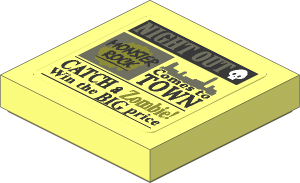 Tile  2 x  2 with Newspaper "NIGHT OUT" Sticker