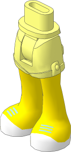 Figure Friends Hips and Legs with Shorts, Light Nougat Legs and Sand Blue Laces on Yellow and White Shoes Pattern