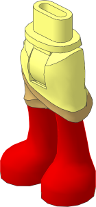 Figure Friends Hips and Legs with Wrap-around Skirt with Tan Layer, Medium Nougat Legs and Bare Feet Pattern