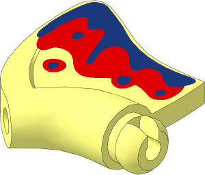 Minifig Arm Pterodactyl Wing Left with Bright Light Blue and Dark Blue Pattern
