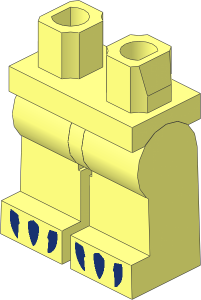 Minifig Hips and Legs with Dark Blue Claws Pattern