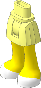 Figure Friends Hips and Legs with Pleated Skirt with Light Nougat Legs and White Shoes Pattern