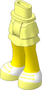 Figure Friends Hips and Legs with Layered Skirt with Light Nougat Legs, Shoes with White Tops and Laces Pattern