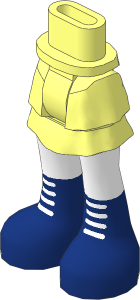 Figure Friends Hips and Legs with Layered Skirt with White Legs, and Dark Blue Boots with White Laces Pattern