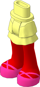 Figure Friends Hips and Legs with Layered Skirt with Medium Nougat and Magenta Crossed Straps Sandals Pattern