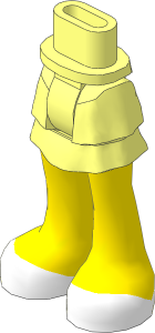 Figure Friends Hips and Legs with Layered Skirt with Light Nougat Legs and White Shoes Pattern