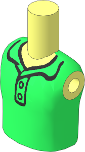 Figure Friends Boy Torso with Bright Green Polo Shirt Pattern