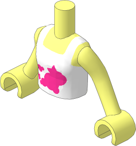 Figure Friends Girl Torso with Arms with White Halter Top, Pink Stars Pattern