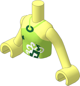 Figure Friends Girl Torso with Arms with Halter Neck Top with Music Notes and Butterfly Pattern