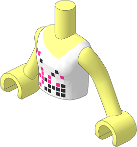 Figure Friends Girl Torso with Arms with White Vest Top with Squares Pattern