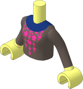 Figure Friends Girl Torso with Arms with Light Aqua Sweater with Christmas Pattern