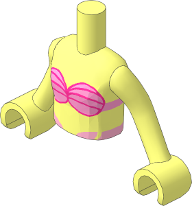 Figure Friends Girl Torso with Arms with Light and Dark Pink Bikini Top Pattern