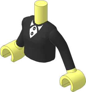 Figure Friends Girl Torso with Arms with Black Jacket with White Blouse Pattern
